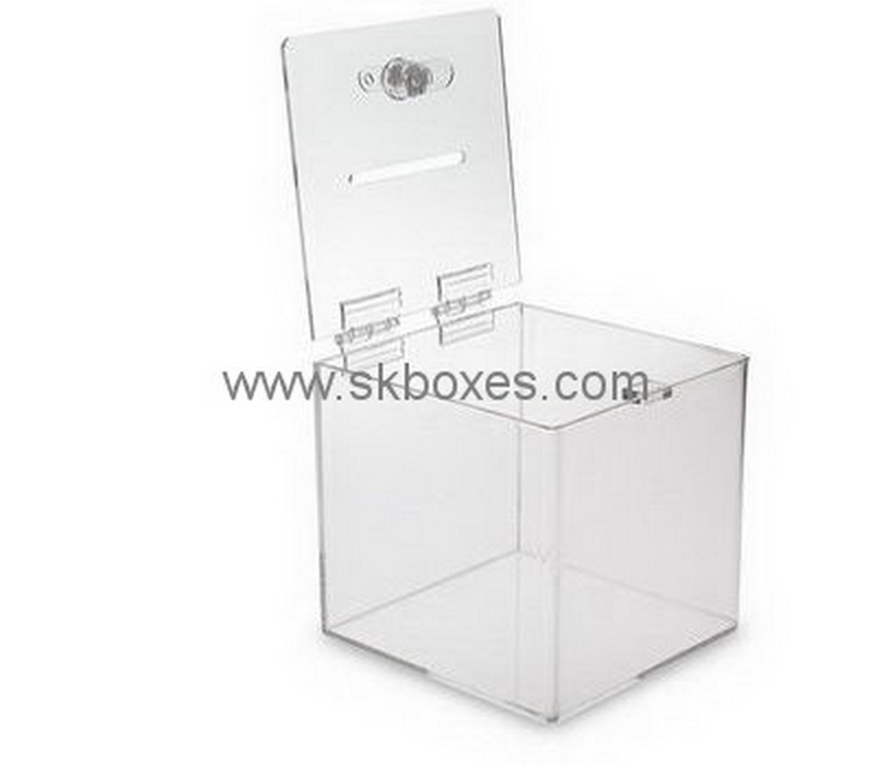 Square clear acrylic suggestion box with lock BBS-710