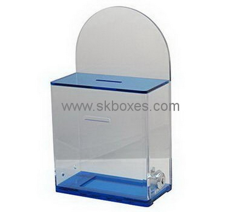 Small acrylic ballot box with lock BBS-716