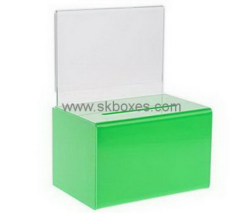 Green acrylic donation box BBS-729