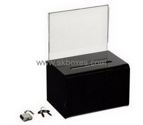 Custom black acrylic ballot box BBS-733