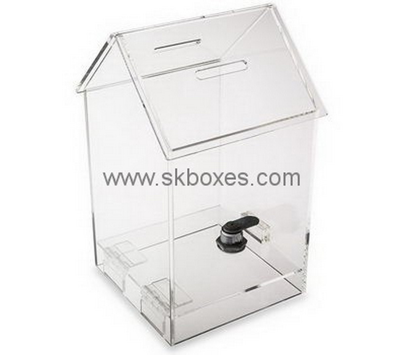 Customize house shape acrylic election box BBS-744