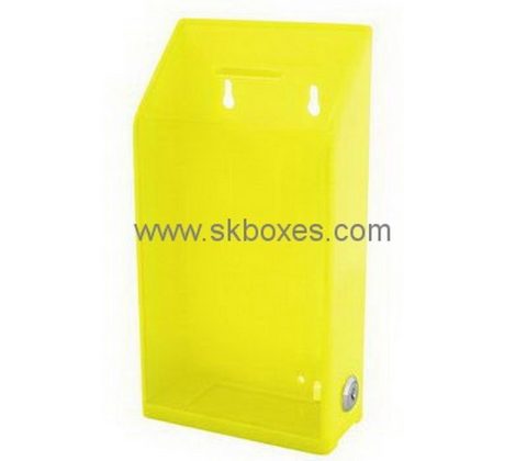 Customize wall mounted yellow acrylic election box BBS-746