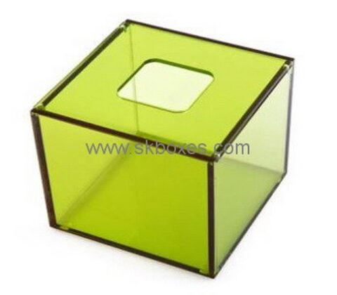 Custom square green acrylic tissue box BDC-1880