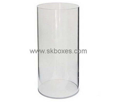 Custom tall round acrylic display box BDC-1931