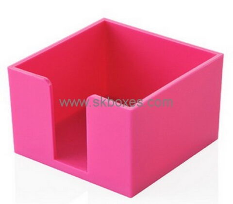 Custom pink acrylic notepad holder box BDC-1950