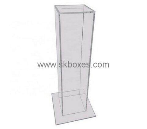 Custom floor standing clear acrylic donation box BDC-1964