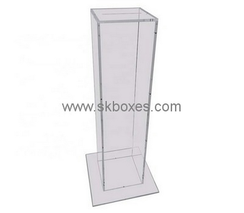 Custom floor standing clear acrylic donation box BDC-1964