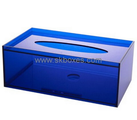 Custom blue acrylic tissue paper box BDC-2023