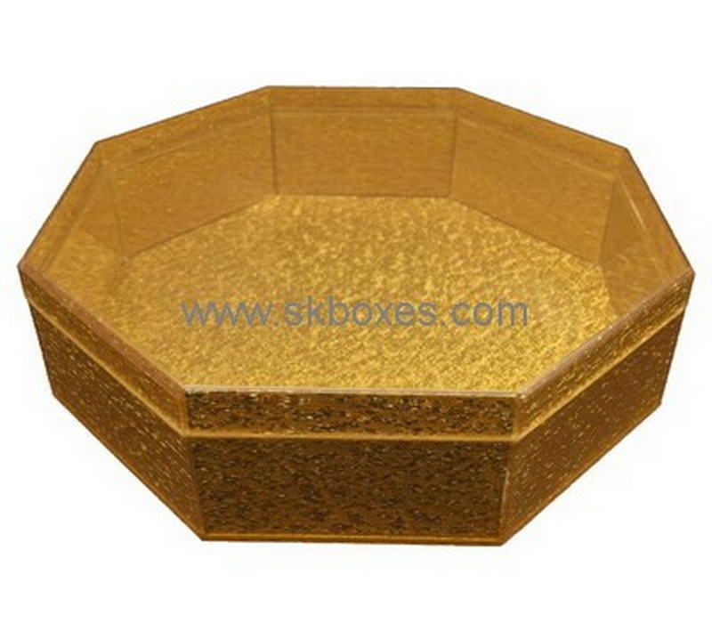 Custom gold acrylic octagon box BDC-2044