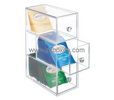 Custom acrylic 3 drawers box for tea bags BDC-2049