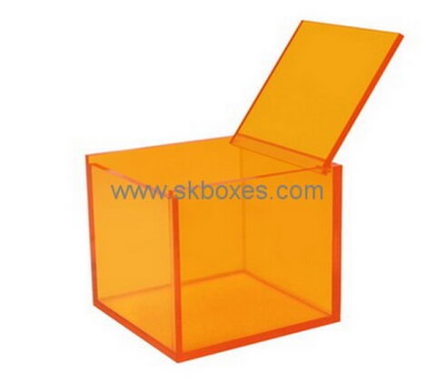 Custom square orange acrylic box BDC-2051