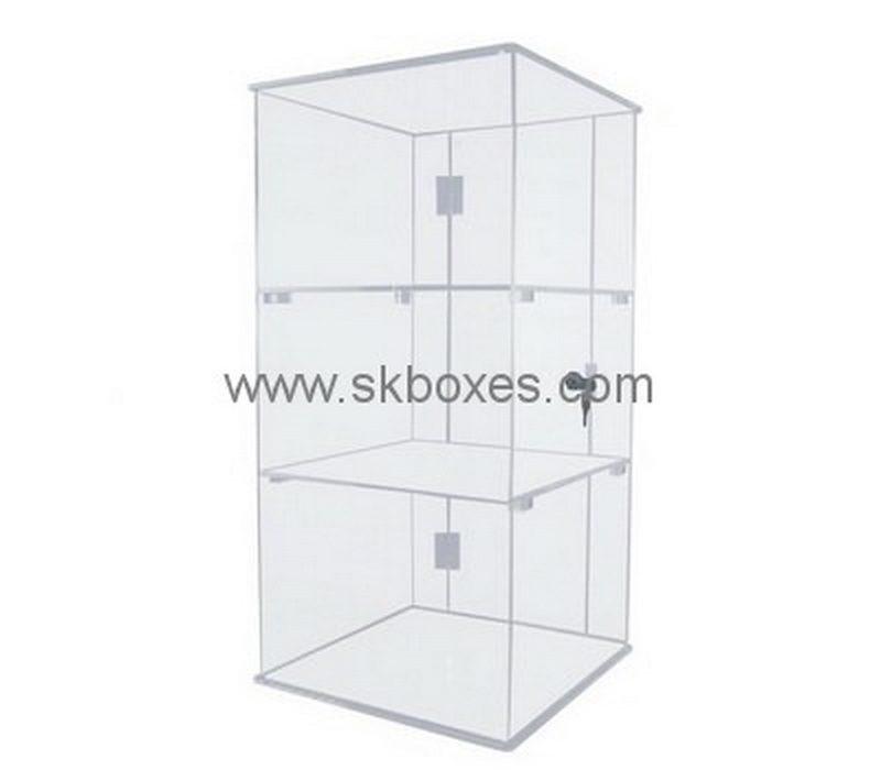 Custom 3 tiers acrylic lockable display cabinet BDC-2054