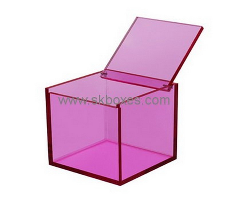 Custom square purple acrylic box BDC-2062