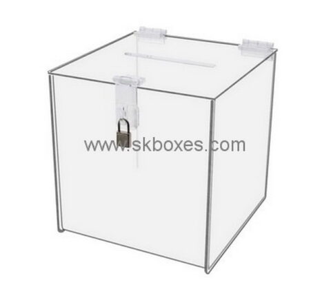 Custom square clear acrylic ballot box BDC-2073