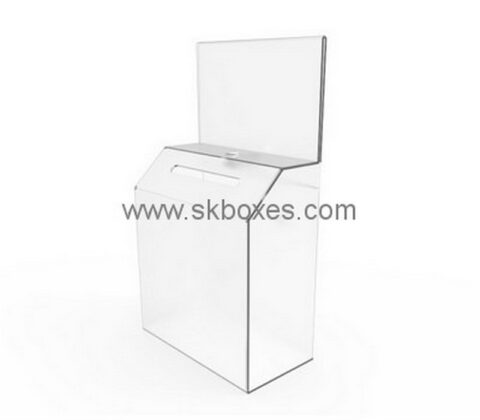 Custom clear acrylic election box BDC-2077