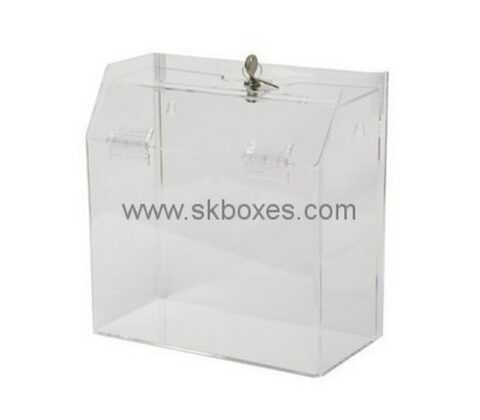 Custom clear acrylic lockable voting box BDC-2080