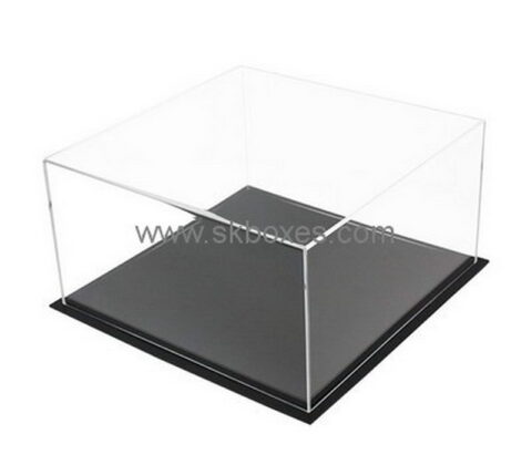 Custom 5 sided acrylic display case with black base BDC-2091