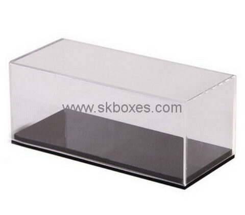 Custom 5 sided clear acrylic disply box with black base BDC-2102