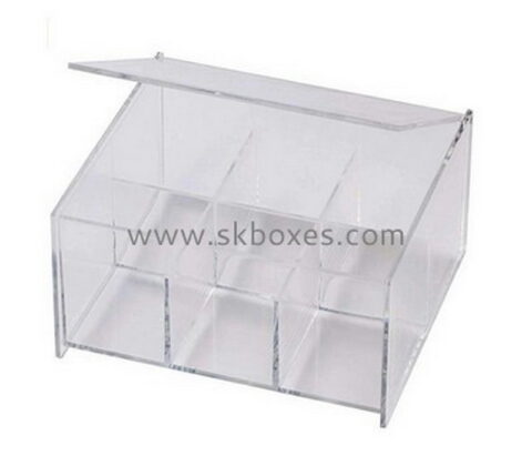 Custom 6 grids clear acrylic box with lid BDC-2118