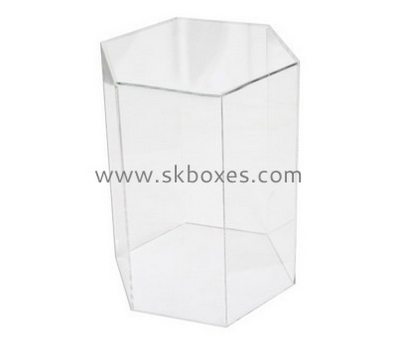 Custom hexagon acrylic display case BDC-2119