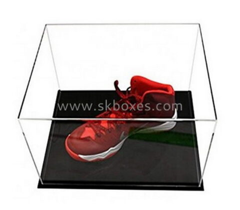 Custom clear acrylic shoe protect cover with black base BDC-2120