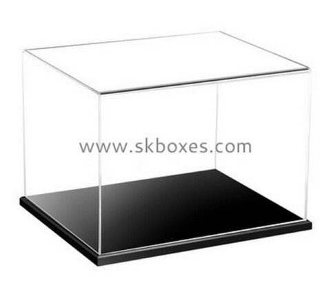 Custom clear plexiglass display case with 5 sided base BDC-2152