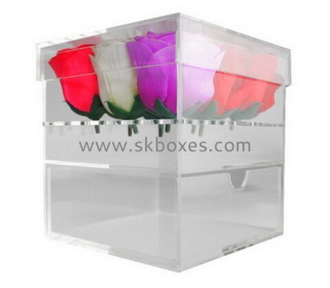 Custom acrylic flower box with organizer BDC-2162