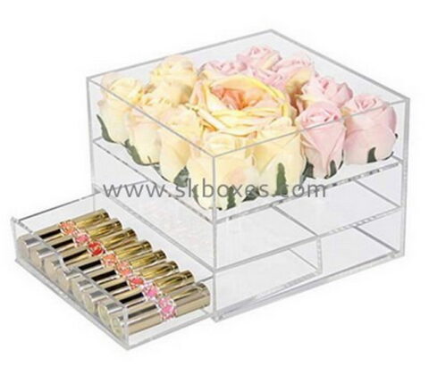 Custom plexiglass roses box with drawer BDC-2183