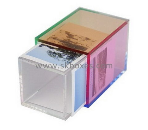 Custom acrylic pen holder with printing photos BDC-2193