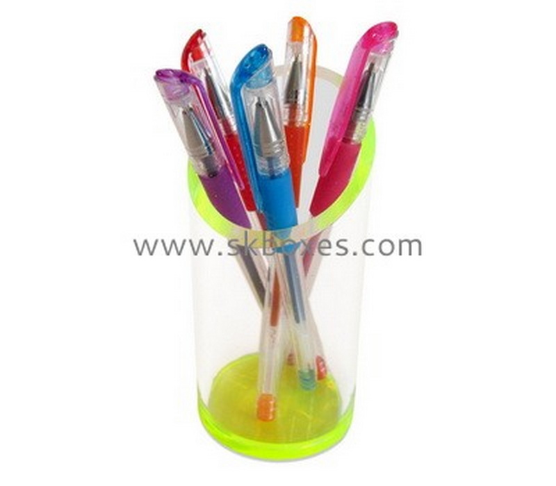 Custom table top round acrylic pens holder BDC-2212