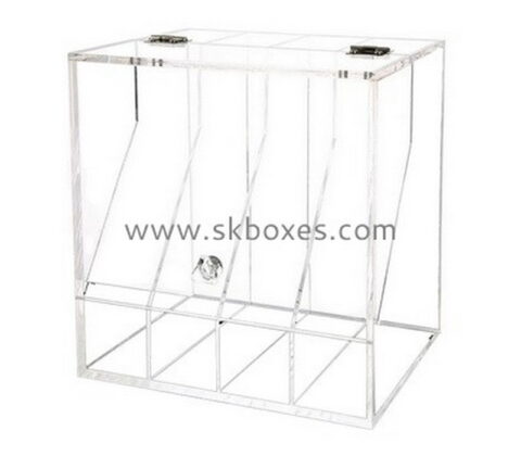 Custom 4 grids clear acrylic display case BDC-2227