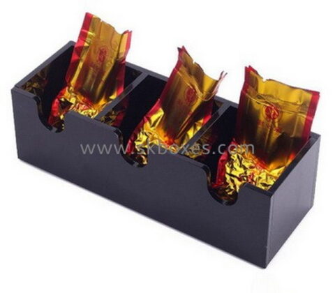 Custom 3 grids acrylic tea bags box BDC-2245