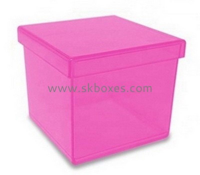 Custom transparent pink acrylic wedding gift box BDC-2259