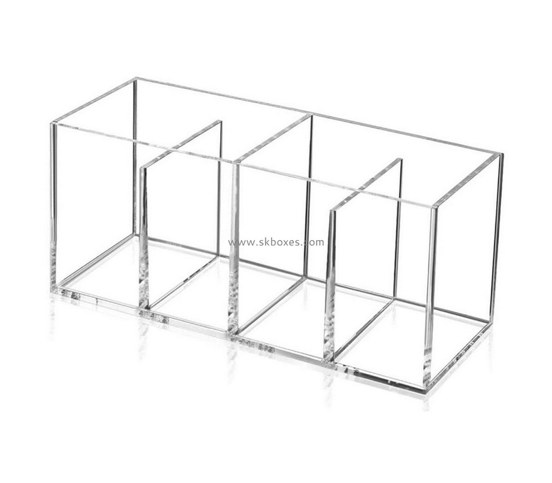 Custom plexiglass pencil box acrylic pen holder lucite makeup brush organizer BDC-2298