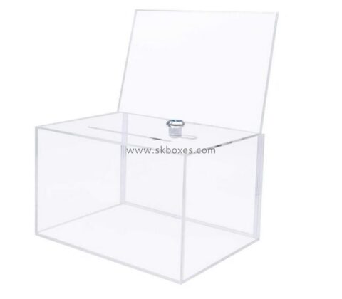 Acrylic manufacturer customize donation box ballot box with lock BDC-2310