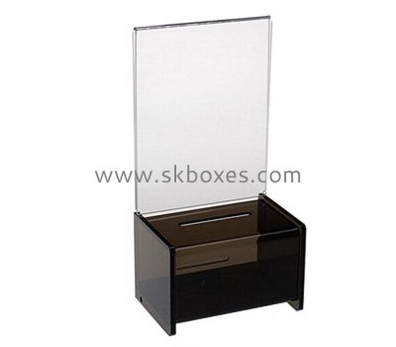 Bespoke black acrylic donation box BBS-516