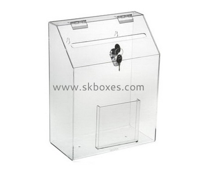 Bespoke clear acrylic secure donation boxes BBS-394