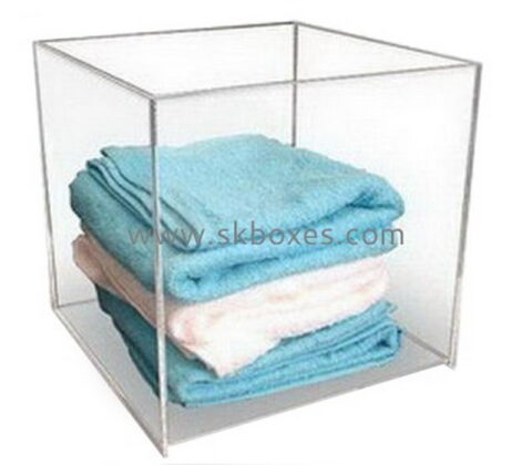 Acrylic box factory customize 5 sided acrylic bathroom towel storage box BDC-130