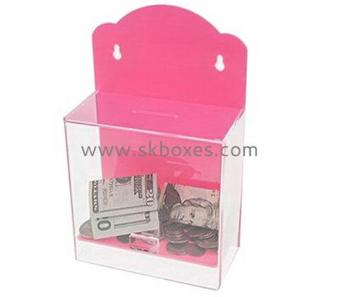 Factory hot selling transparent acrylic donation box BDB-016