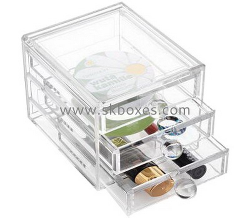 Wholesale acrylic transparent box make up box cosmetic box BMB-021