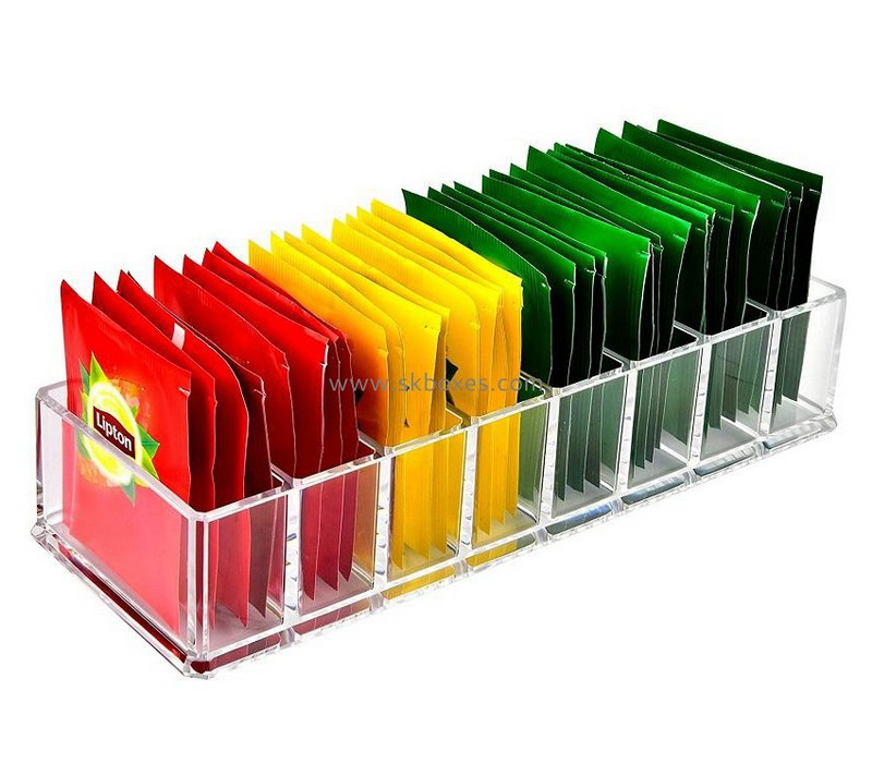 Factory wholesale clear acrylic plastic box with dividers BSC-008