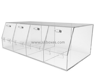 Factory hot selling acrylic storage box with dividers and lid BSC-009