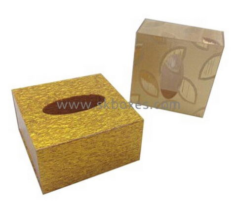 Custom design square acrylic tissue paper box BTB-006