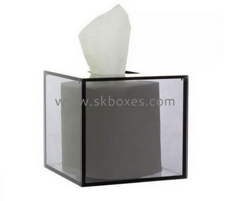 Factory wholesale acrylic tissue box plexiglass acrylic square box BTB-048