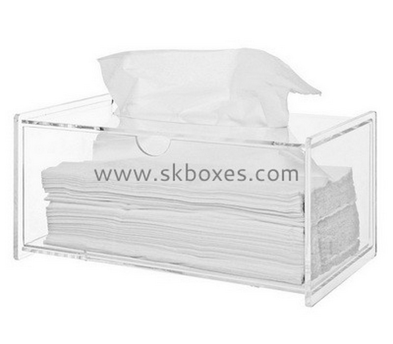 Customized acrylic tissue box clear box plastic transport box BTB-085