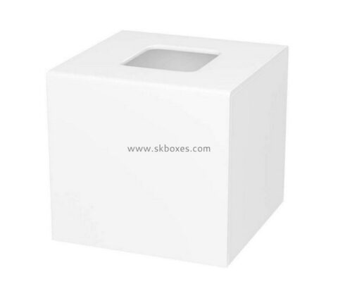 Wholesale white acrylic box plastic tissue box facial tissue BTB-133