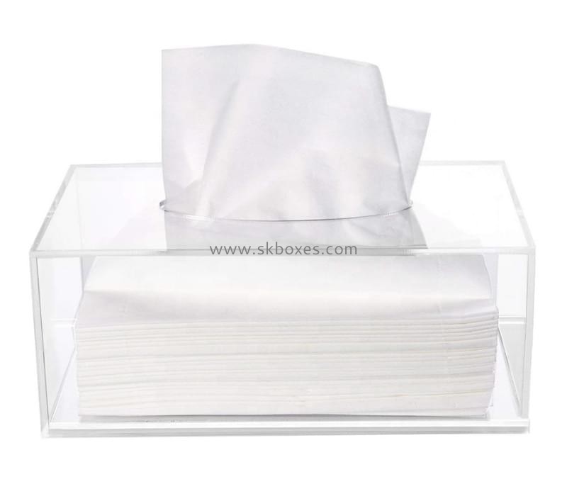 Perspex manufacturer custom acrylic facial tissue holder box BTB-164