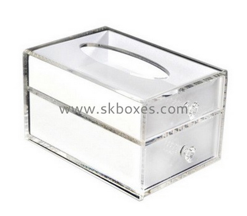 Plexiglass manufacturer custom acrylic facial tissue drawer box BTB-174