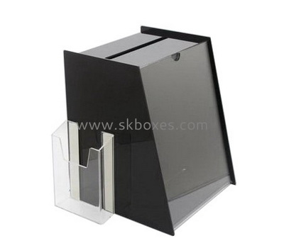 Wholesale acrylic cheap suggestion box black ballot box large suggestion box BBS-071