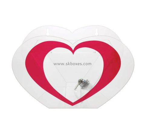 Heart shape acrylic ballot box BBS-001